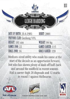 2009 Select AFL Pinnacle #113 Leigh Harding Back